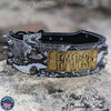 TW32 - 2" Tapered Name Plate Leather Collar w/Bucket Studs