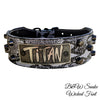 TW32 - 2" Tapered Name Plate Leather Collar w/Bucket Studs