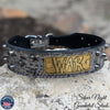 TW32 - 2" Tapered Name Plate Leather Collar w/Bucket Studs