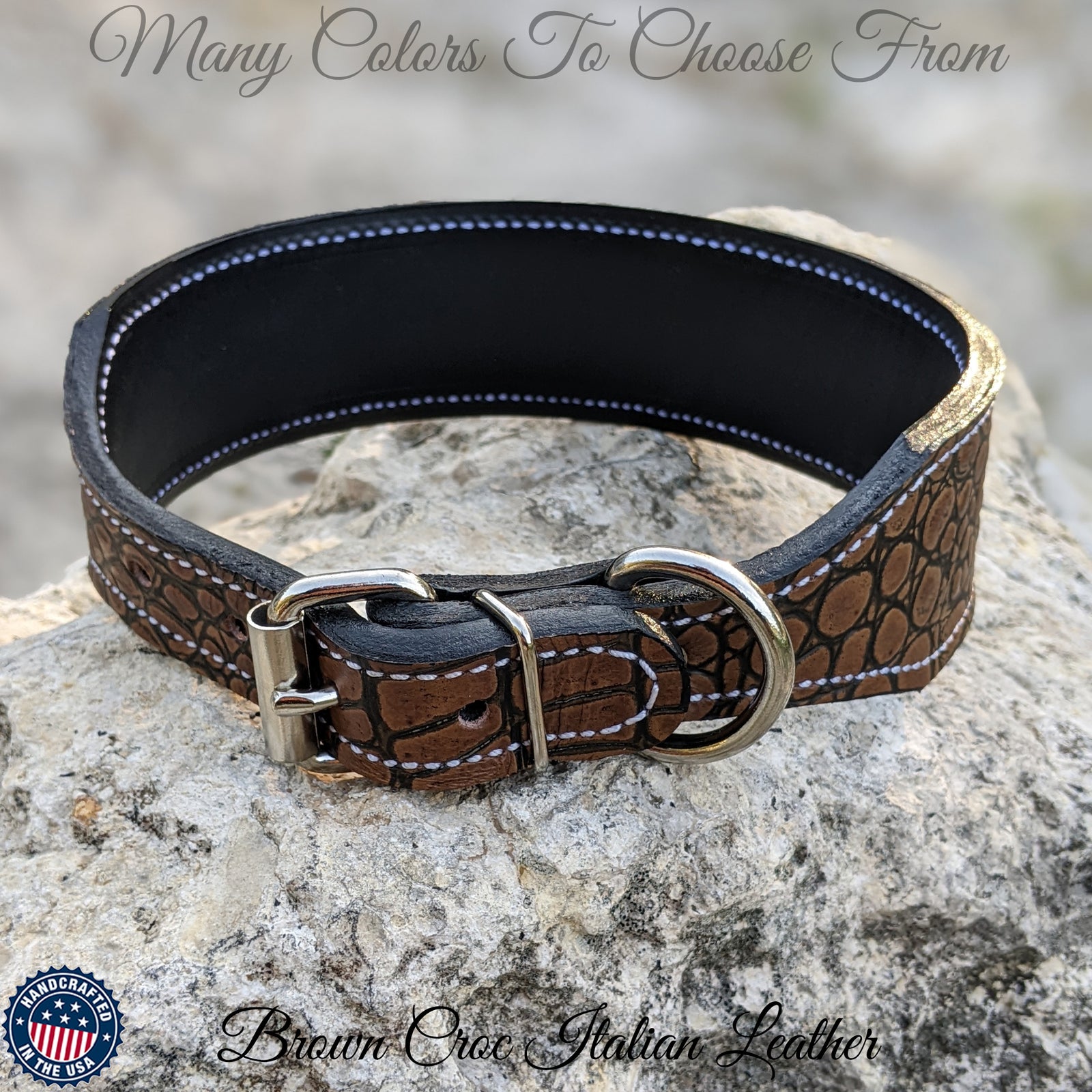 TWN23 - 2" Wide Tapered Leather Dog Collar