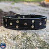 V12 - 1 1/2" Riveted Leather Dog Collar