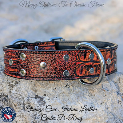 V12 - 1 1/2" Riveted Leather Dog Collar