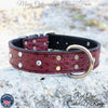 V44 - 1.5" Wide Leather Dog Collar w/Gems