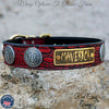 VN76 - 1 1/2" Personalized Military Leather Dog Collar