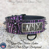 W46 - 2" Spiked Leather Dog Collar with Personalized Name Plate