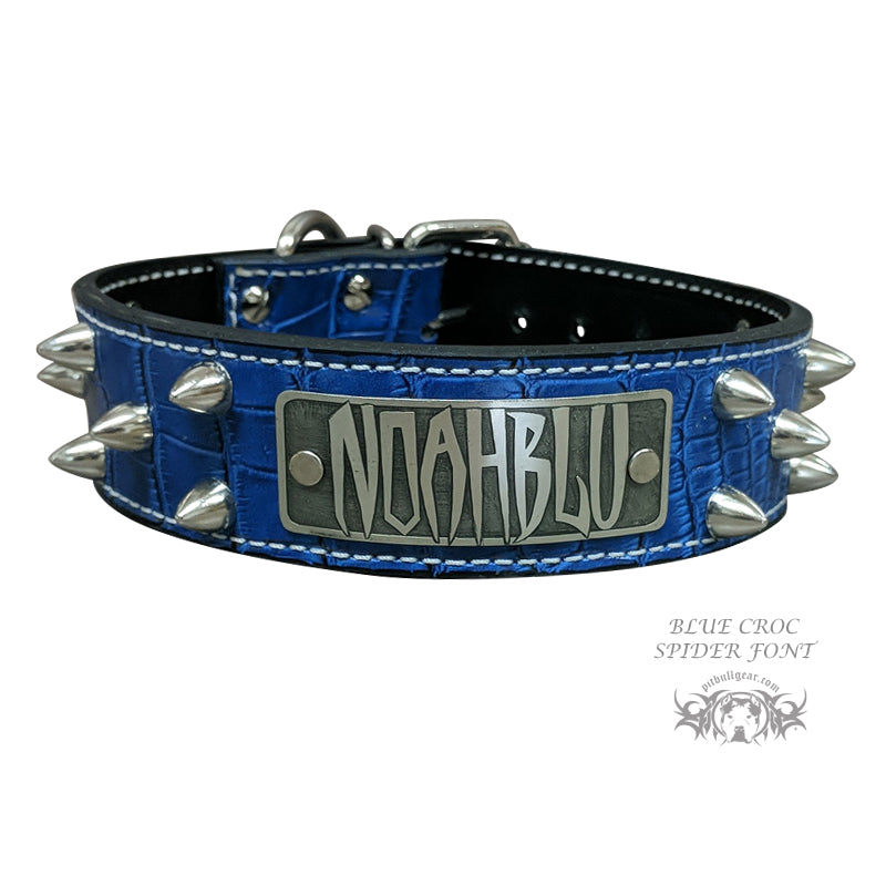 2.8 Design for Dogs Ferdinando Dog Collar in Blue/Bronze, Size Large: 16.5 - 19.7 Diameter