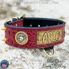 W6 - 2" Personalized Military Leather Spiked Dog Collar