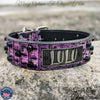 Leather Dog Collar Personalized Name Plate Studded 2" Wide - WN4