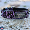 Leather Dog Collar Personalized Name Plate Studded 2" Wide - WN4