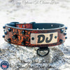Leather Dog Collar Personalized Name Plate Studded 2" Wide - WN4