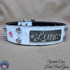 WN7 - 2" Personalized Leather Dog Collar with Bucket Studs & Gems