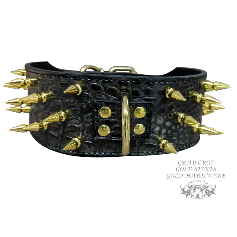 XC5 - 3" Spiked Leather Dog Collar