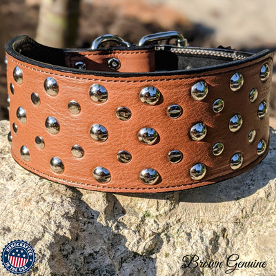 X5 - 3" Studded Leather Dog Collar