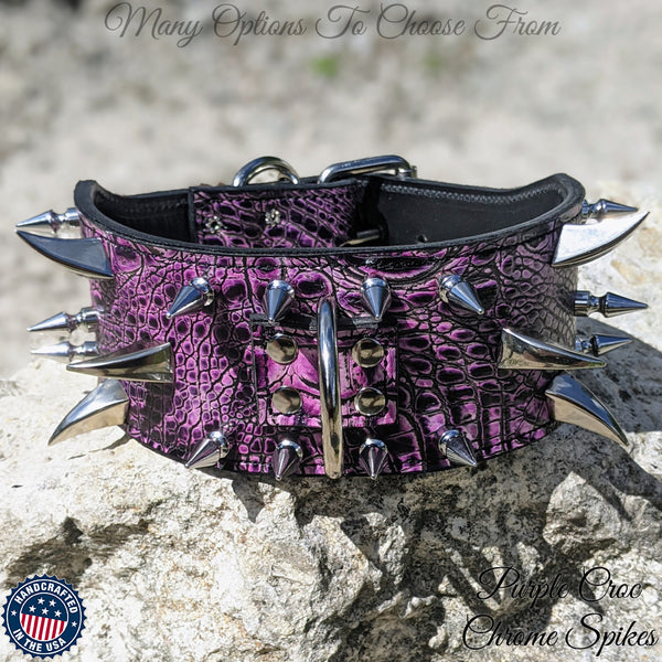 Spiked Dog Collar 3" Wide Pit Bull Gear