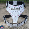 Custom Leather Dog Harness Personalized Name Plate Gems & Spikes - NH6