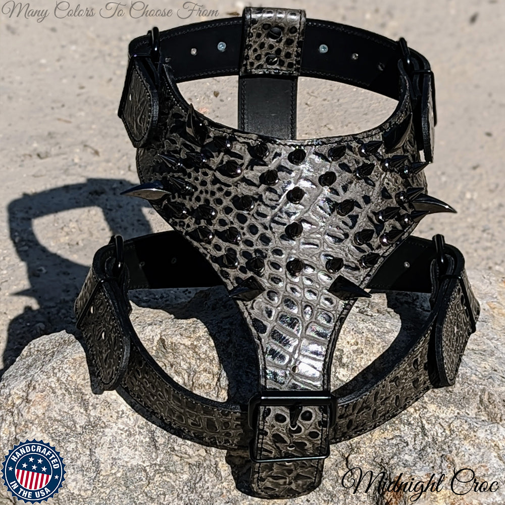 Spiked Leather Dog Harness Heavy Duty Dog Harness Custom Big Dog - Y26
