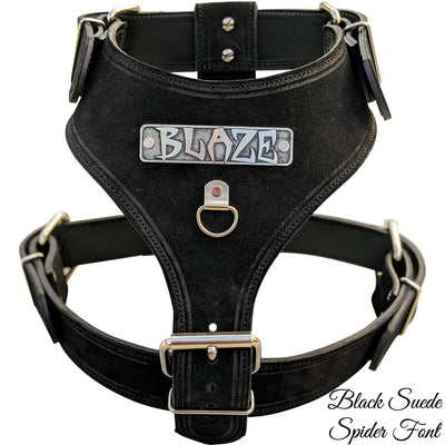 Personalized Leather Dog Harness, Heavy Duty Leather Harness - NH4