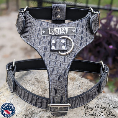 Personalized Leather Dog Harness, Heavy Duty Leather Dog Harness - NH4