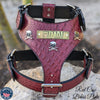 Personalized Leather Dog Harness with Skull & Crossbones Custom - NH16