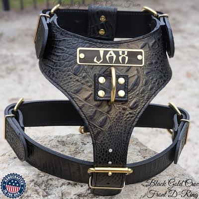 Personalized Leather Dog Harness