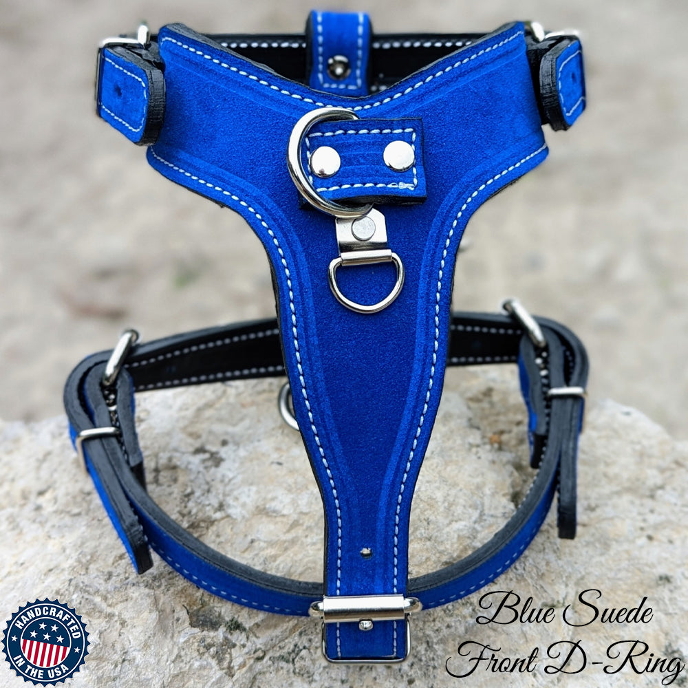 2-Ply Latigo Leather Dog Harness w/Studs - Pit Bull Gear