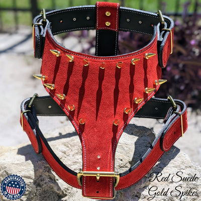 Spiked Leather Dog Harness Heavy Duty Dog Harness - Y05