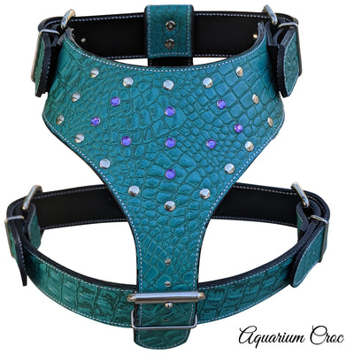 Y22 - Gems & Rivets Leather Dog Harness