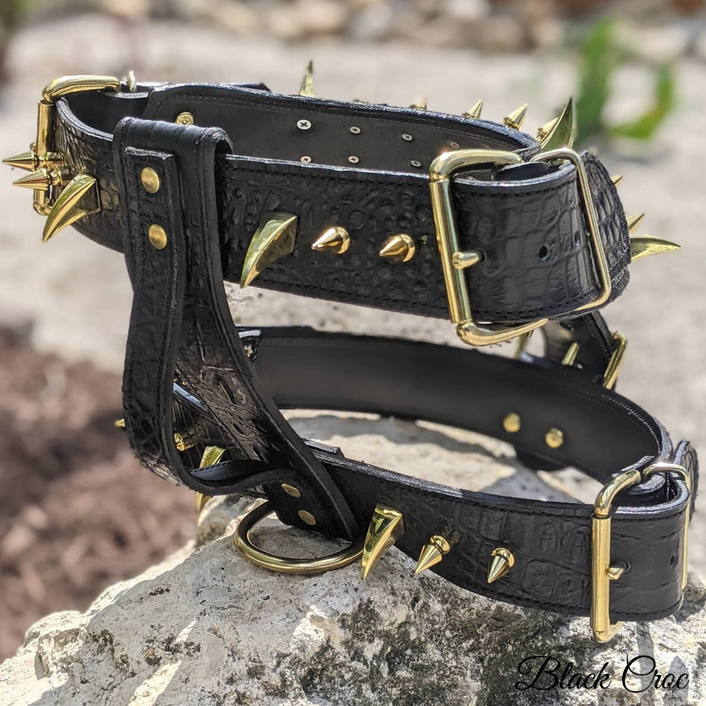 Y26 - Spiked Leather Dog Harness