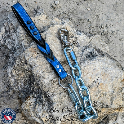 Bucket Studded Leather Handle Super Heavy Chain Lead - 30"
