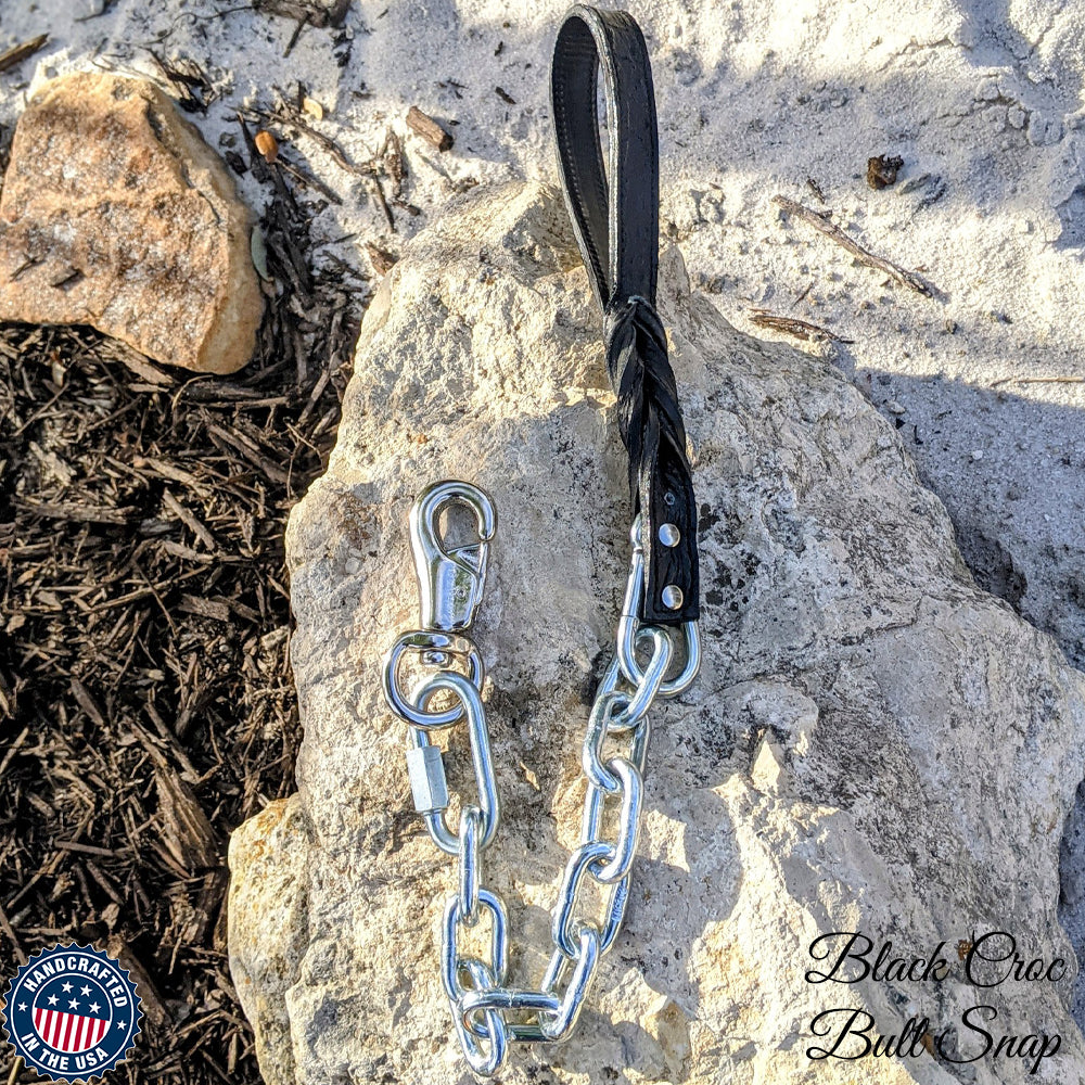 Chain leash with discount leather handle