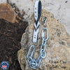 Studded Leather Handle Super Heavy Silver Chain Lead - 30"