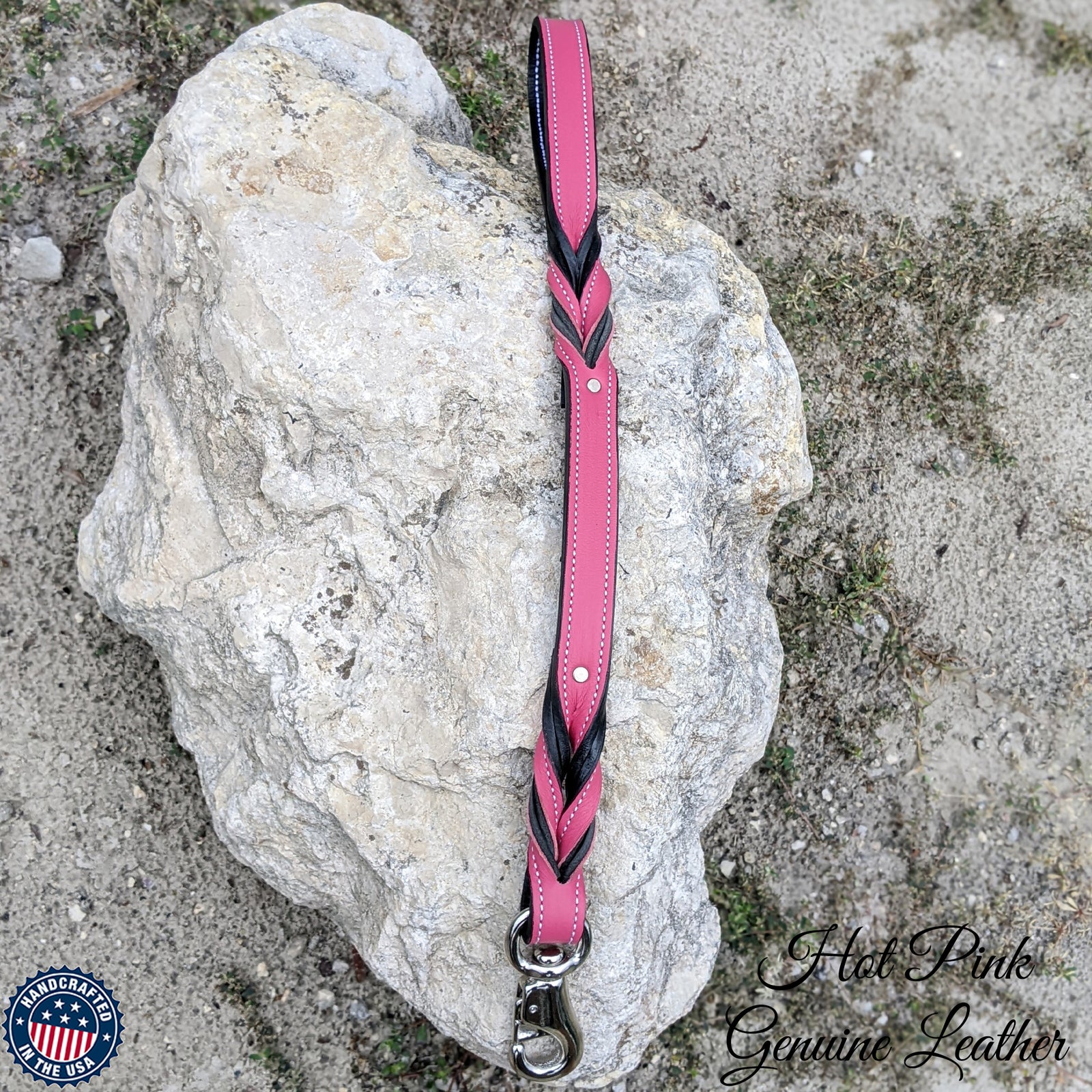 Twisted Leather Leash - 1" Wide