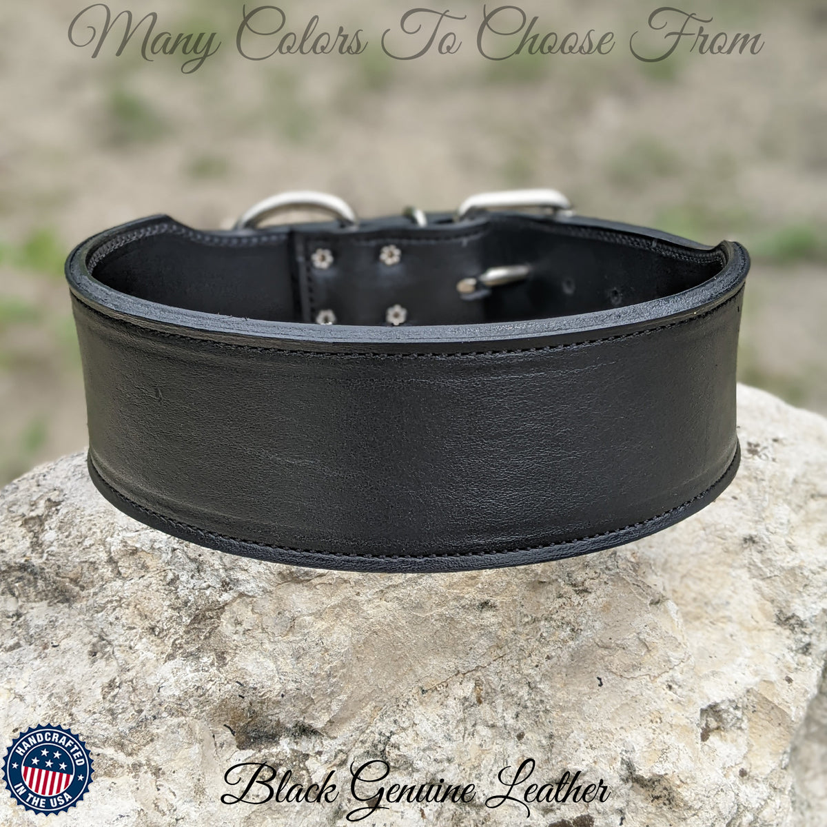 J25 - Collar de cuero para perros de 2,5" de ancho