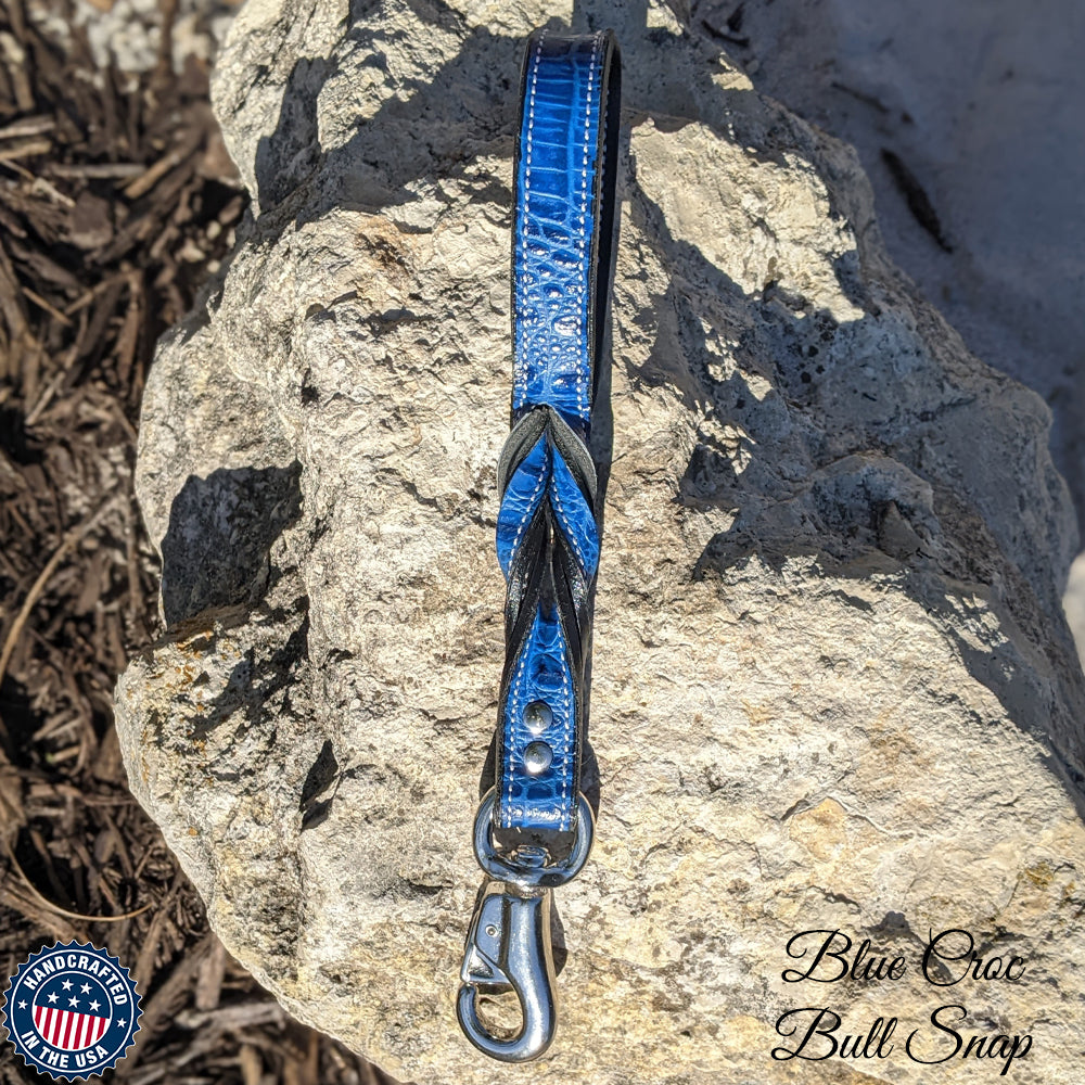 Custom Made 1" Wide Italian Leather Traffic Leash — Personalized Short Control Lead (15"–18")