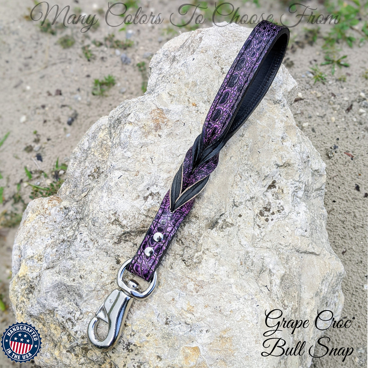 Custom Made 1" Wide Italian Leather Traffic Leash — Personalized Short Control Lead (15"–18")