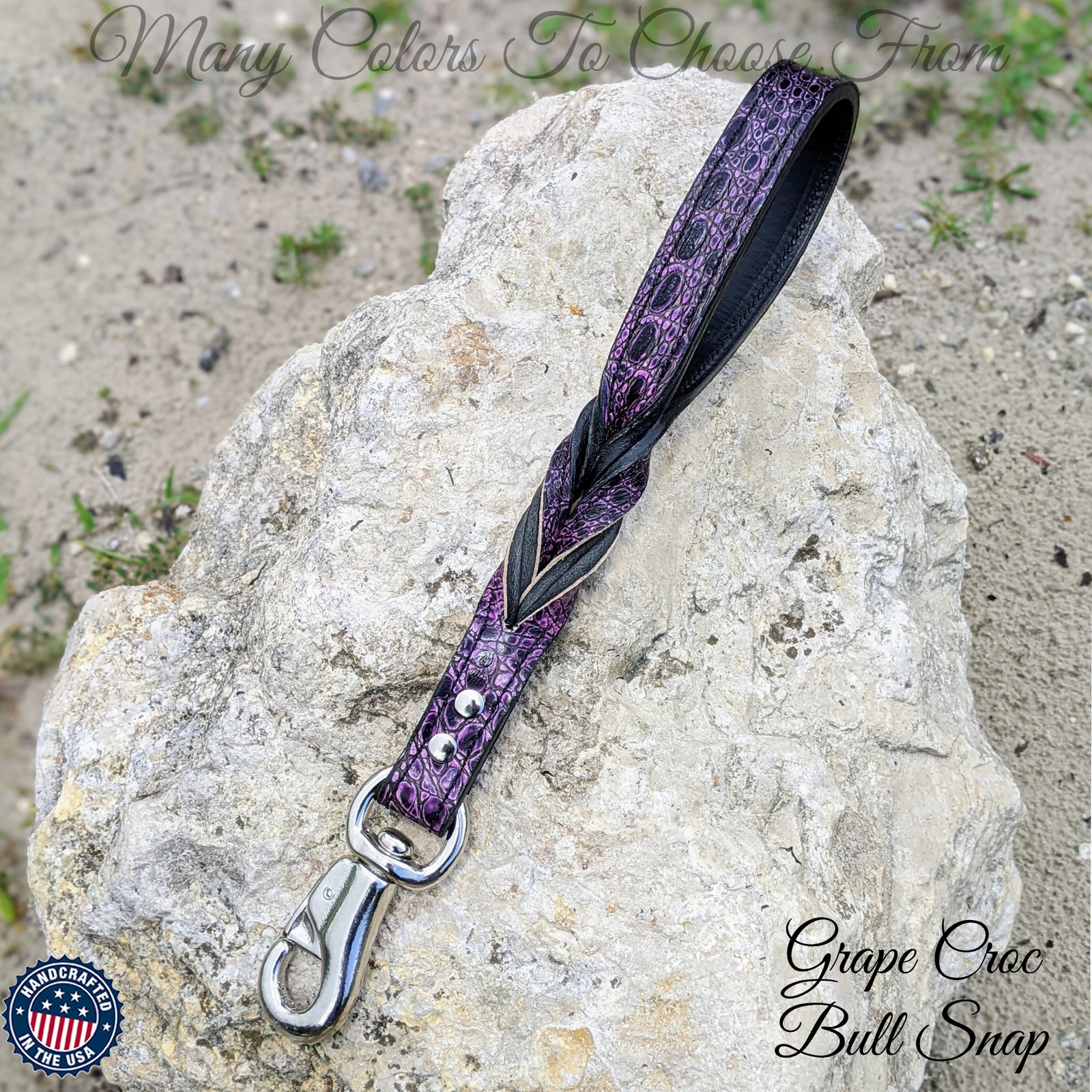 Custom Made 1" Wide Italian Leather Traffic Leash — Personalized Short Control Lead (15"–18")