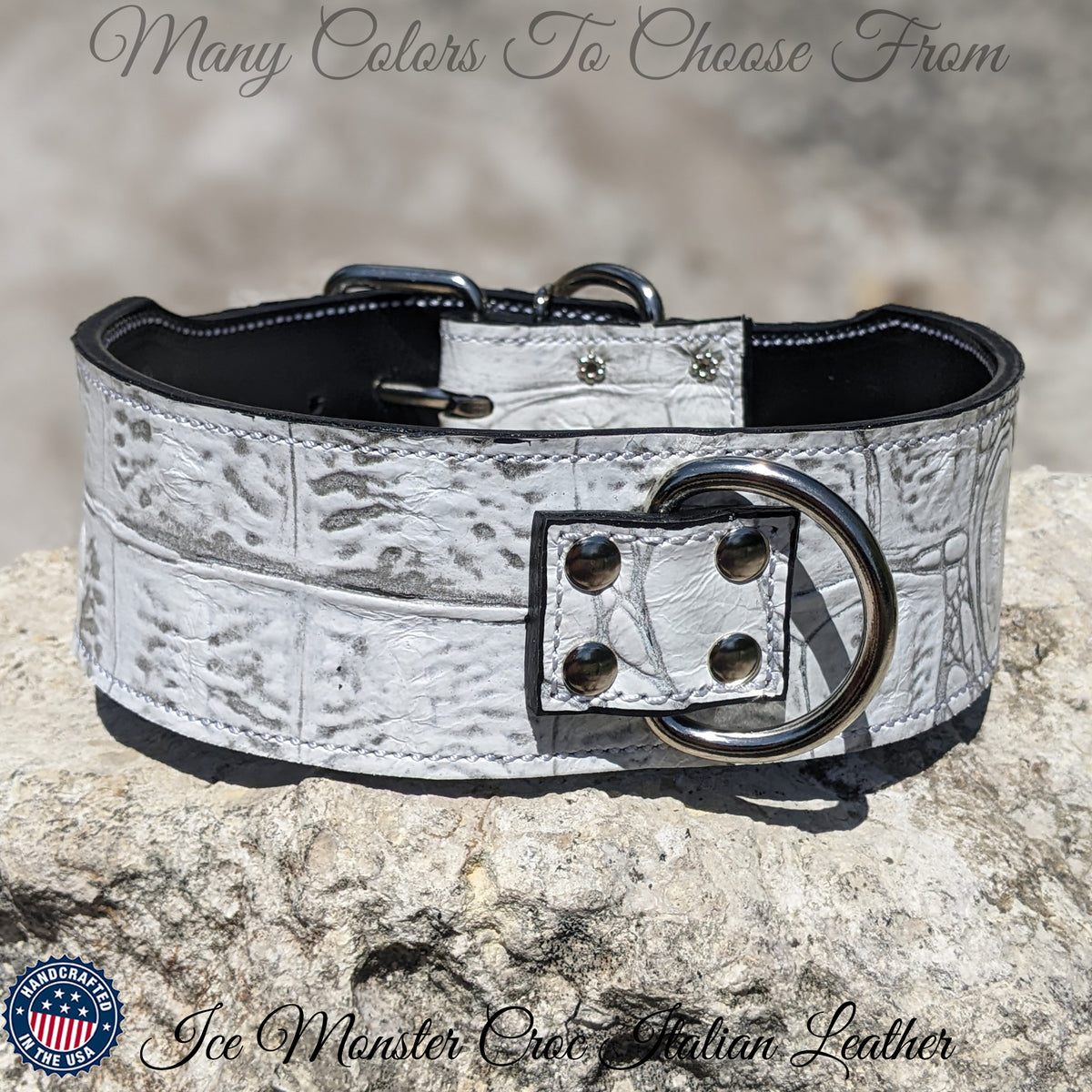 J25 - Collar de cuero para perros de 2,5" de ancho