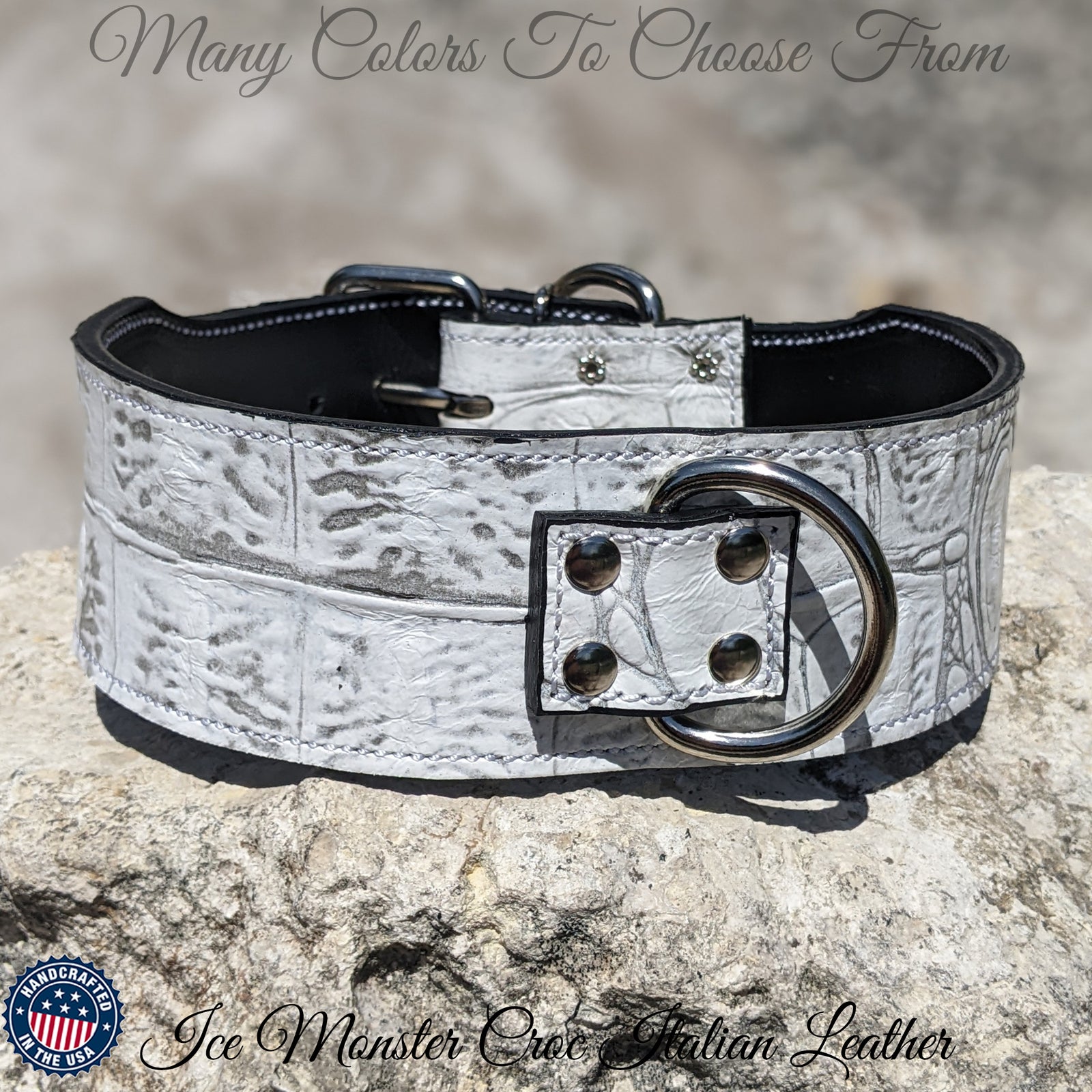 J25 - Collar de cuero para perros de 2,5" de ancho