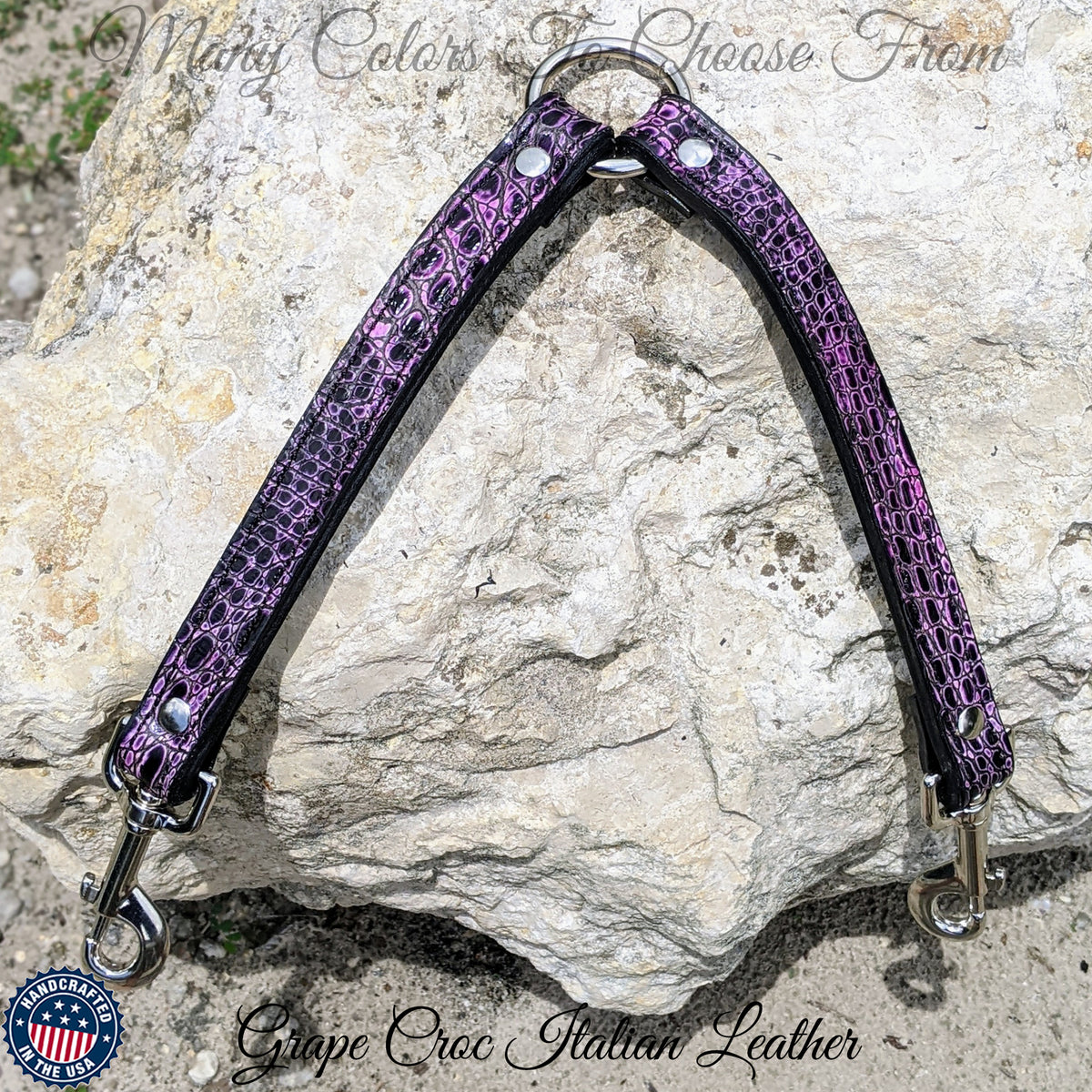 Leather Double Dog Leash Coupler