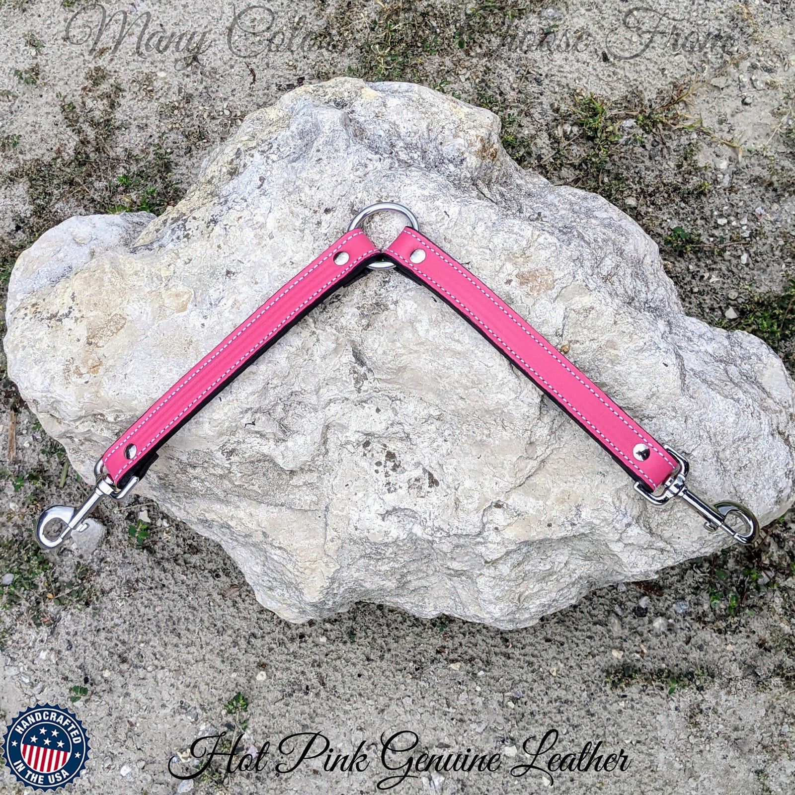 Leather Double Dog Leash Coupler