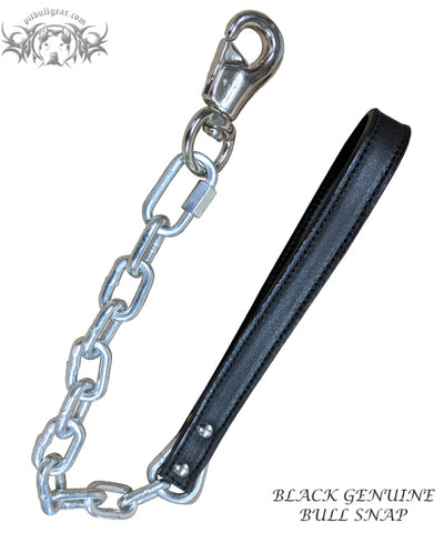 Heavy Chain Lead with Leather Handle - 30"