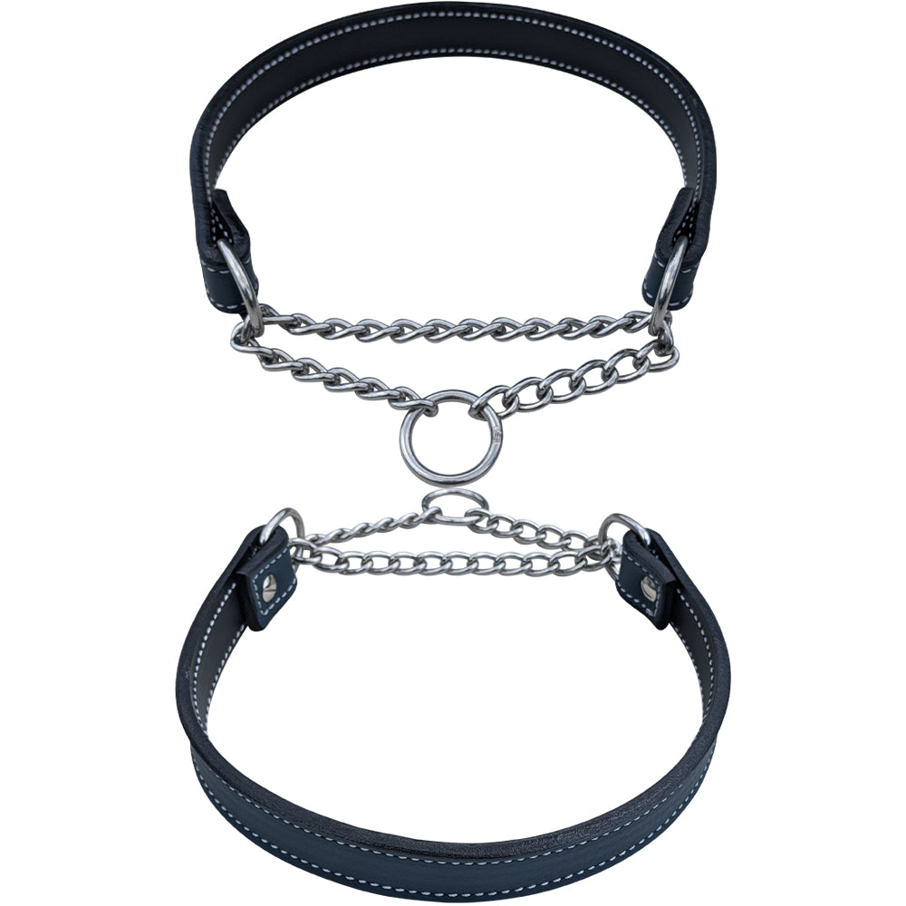 LM3 - 1" Wide Leather Martingale Collar (slip on)