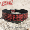 *2" Wide Red Croc Leather Tapered Dog Collar (23"-25.5") Neck