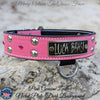 V20 - 1.5" Wide Personalized Leather Dog Collar Studs & Gems