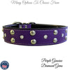 V9 - 1 1/2" Gems & Studs Leather Dog Collar