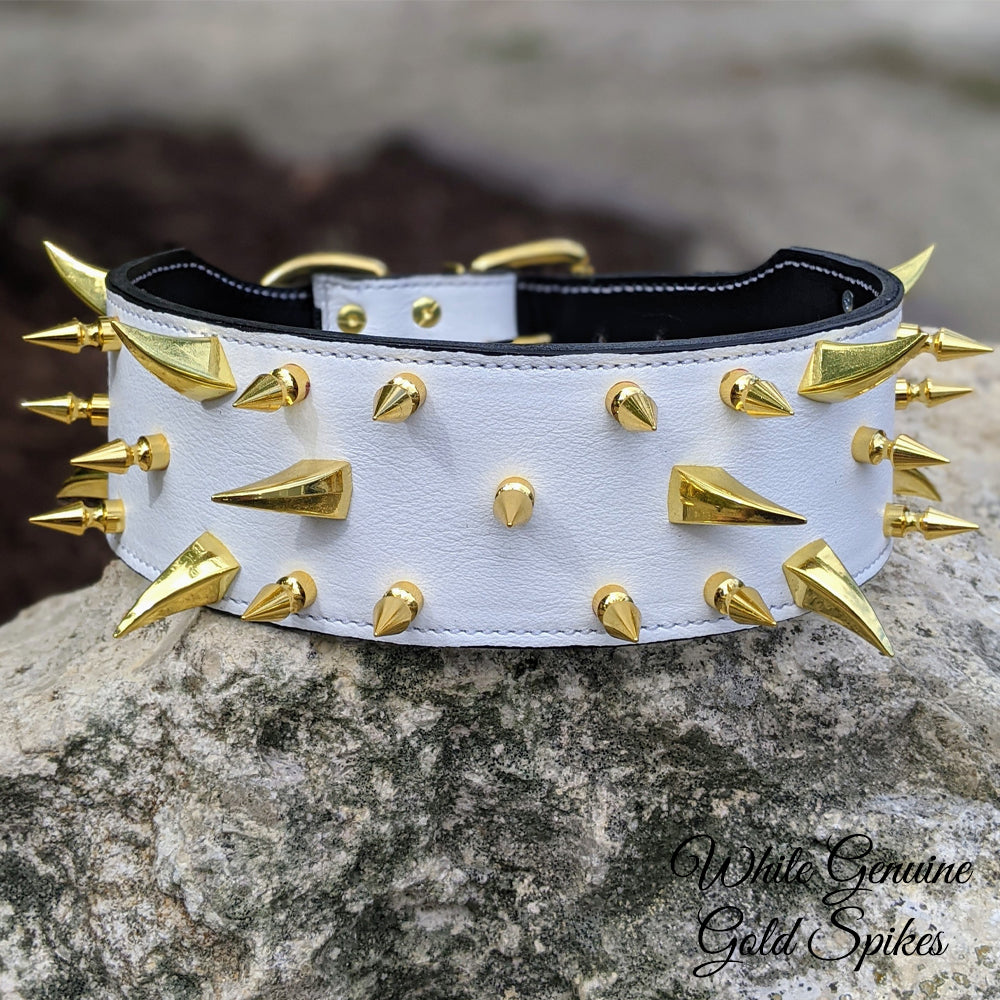 XC30 - 3" Wide Spiked Leather Dog Collar